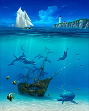 魚の水族館 Painting - 海の下を航海する